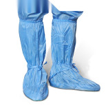 高筒防靜電軟底鞋靴 長版無塵防滑鞋套 高腰靴套 5雙裝藍色 34碼至44碼 10930 - 藍色均碼（34-40）