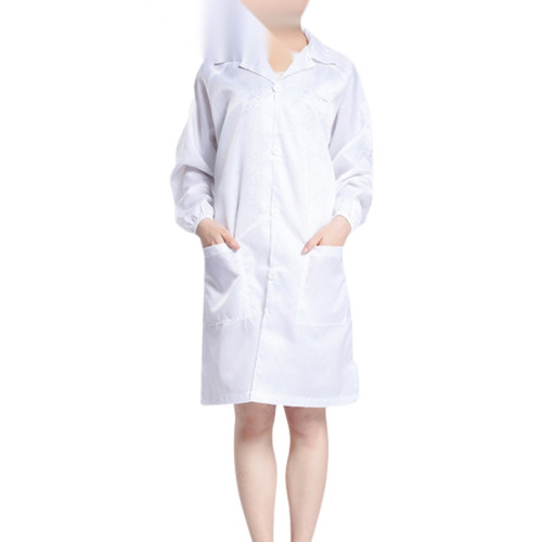 電大褂 導電纖維 電子廠車間訪客 勞保用品 白色適合身高155-160cm 10958 - 白色S