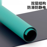 橡膠防靜電桌墊 電子廠實驗室維修台佈耐高溫 綠色 0.6m*10m*2mm 10973 - 綠色0.6m*10m*2mm