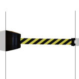 磁吸壁掛式伸縮隔離帶（5m）強磁款壁掛警戒帶 磁性壁掛式伸縮帶頭 收銀台壁掛式伸縮帶 10986 - 黑14.5*9.5cm