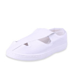 加厚防靜電四孔鞋 PVC軟底電子無塵車間勞保潔淨帆布工作鞋 勞保用品 45碼白色 10833-45 - 白色45碼