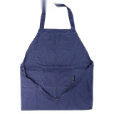 牛仔圍裙 夏季薄款牛仔布工廠車間防污圍裙 服務生掛脖式圍裙工作罩衣工作圍裙 藍色 11380 - 藍色79*68cm
