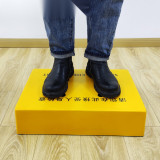 警示安檢月台（黃）60×36×12cm 地鐵站檢查站安檢月台 火車站安檢月台 展覽館安檢月台 12413-1 - 黃色600×360×120mm