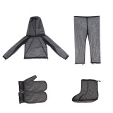 防蚊蟲服套裝（4件組）夏季透氣防蚊蟲叮咬服 網紗防蚊衣套裝 L碼 10996 - 黑色L