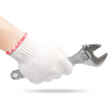 尼龍三指手套 露三指勞保手套 耐磨勞保手套 13針尼龍手套 作業員工作手套白色(12雙裝) 11384 - 白色18*12cm