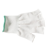 尼龍半指手套 五半指勞保手套 耐磨勞保手套 13針尼龍手套 作業員工作手套白色 (12雙裝) 11385 - 白色15.5*11cm