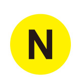 耐磨庫位編號地貼（N）目視化地貼 耐磨地貼標識 Φ20cm 12172 - 黃底黑字Φ200mm