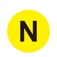 耐磨庫位編號地貼（N）目視化地貼 耐磨地貼標識 Φ20cm 12172 - 黃底黑字Φ200mm