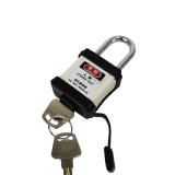 防塵安全掛鎖（白）上鎖掛牌鎖頭 工程塑膠鋼製鎖樑工業掛鎖 LOTO安全掛鎖 企業專屬 11328 - 白黑色83*38mm