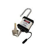 防塵安全掛鎖（白）上鎖掛牌鎖頭 工程塑膠鋼製鎖樑工業掛鎖 LOTO安全掛鎖 企業專屬 11328 - 白黑色83*38mm