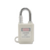 全密封防塵安全掛鎖（白）上鎖掛牌鎖頭 工程塑膠鋼製鎖樑工業掛鎖 LOTO安全掛鎖 11336 - 白黑色83*38mm