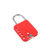 蝴蝶防撬搭扣鎖 工業鋼製7孔扣環鎖 LOTO多人管理防盜安全鎖具 11341 - 紅色110*58mm