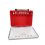 手提式鎖具管理箱（空箱）透明面板掛鎖存放箱 多人管理塑膠安全鎖箱 掛鎖存放櫃 200×162×90mm 11368 - 紅色200*162*90mm