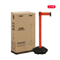 附輪型塑膠伸縮隔離柱 一米線欄桿隔離警示柱機場護欄桿（2個裝） 伸縮欄桿紅色警戒線 - 紅色2m