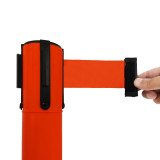 附輪型塑膠伸縮隔離柱 一米線欄桿隔離警示柱機場護欄桿（2個裝） 伸縮欄桿紅色警戒線 - 紅色2m