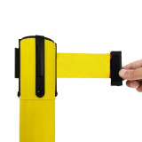 附輪型塑膠伸縮隔離柱 一米線欄桿隔離警示柱機場護欄桿（2個裝）伸縮欄桿黃色警戒線 - 黃色2m
