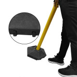 附輪型塑膠伸縮隔離柱 一米線欄桿隔離警示柱機場護欄桿（2個裝）伸縮欄桿黃色警戒線 - 黃色2m