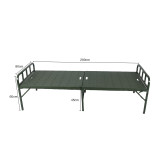 戶外鋼塑緊急行軍床 野戰折疊床戶外鋼塑行軍床 營房兩折床 2x0.8米 11432 - 綠色200x80x42cm