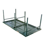 全折疊緊急會議桌 全折疊鋼製會議桌 便攜式戶外野戰作業桌 士兵折疊餐桌 200x100x75cm 11436 - 綠色100x200x75cm