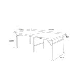 全折疊緊急會議桌 全折疊鋼製會議桌 便攜式戶外野戰作業桌 士兵折疊餐桌 200x100x75cm 11436 - 綠色100x200x75cm