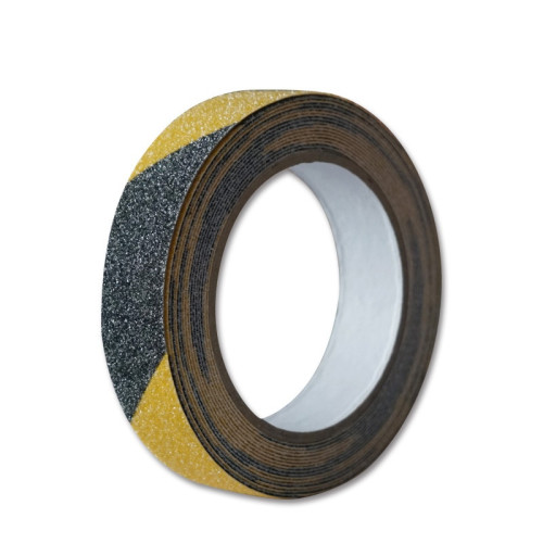 警示防滑膠帶 磨砂地面階梯防滑安全提示貼 黃黑條紋 2.5cm×20m 14211 - 黃/黑25mm×20m