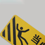 警示防滑貼（小心腳下）磨砂防滑地貼 防滑地貼標示 14232 - 黃底黑字200×600mm