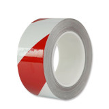 反光劃線膠帶（紅/白）75mm×22m 紅白反光膠帶 紅白反光斑馬膠帶 反光條紋膠帶 15542 - 紅/白75mm×22m
