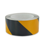 反光劃線膠帶（黃色/黑色）100mm×22m 黃黑雙色斜紋反光條 安全區警戒線 牆貼地板貼圖 14346 - 黃/黑100mm×22m