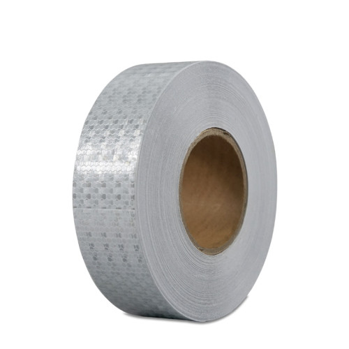 晶格反光警告膠帶（白）工程級反光膠帶 晶格反光貼 14352 - 白色50mm×50m