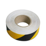 晶格反光警告膠帶（黃/黑）50mm×50m 黃黑警示反光貼 14357 - 黃/黑50mm×50m