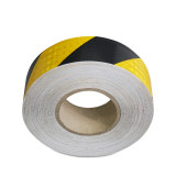 晶格反光警告膠帶（黃/黑）50mm×50m 黃黑警示反光貼 14357 - 黃/黑50mm×50m