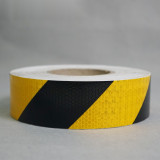 晶格反光警告膠帶（黃/黑）50mm×50m 黃黑警示反光貼 14357 - 黃/黑50mm×50m