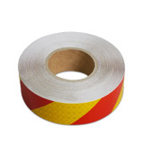 晶格反光警告膠帶（紅/黃）5cm×50m 反光車身貼 反光貼 14360 - 紅/黃50mm×50m