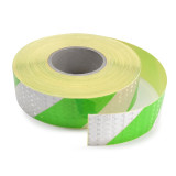 晶格反光警告膠帶（綠/白）50mm×50m 條紋反光警告膠帶 14361 - 綠/白50mm×50m