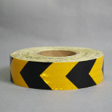 晶格反光警告膠帶（黃黑箭頭）5cm×50m 反光箭頭膠帶 14362 - 黃黑50mm×50m