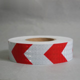 晶格反光警告膠帶（紅白箭頭）5cm×50m 反光劃線膠帶 14363 - 紅白50mm×50m