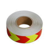 晶格反光警告膠帶（紅黃箭頭）5cm×50m 反光劃線膠帶 14364 - 紅黃50mm×50m