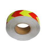 晶格反光警告膠帶（紅黃箭頭）5cm×50m 反光劃線膠帶 14364 - 紅黃50mm×50m