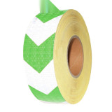 晶格反光導引膠帶（綠白箭頭）50mm×50m 反光劃線膠帶 14365 - 綠白50mm×50m