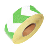 晶格反光導引膠帶（綠白箭頭）50mm×50m 反光劃線膠帶 14365 - 綠白50mm×50m