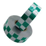 晶格反光警告膠帶（綠白方格）50mm×50m 反光警示條 14369 - 綠白50mm×50m