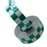 晶格反光警告膠帶（綠白方格）50mm×50m 反光警示條 14369 - 綠白50mm×50m