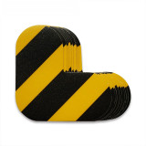 5S定位管理地貼 耐磨倉庫工廠識別標誌貼 L型10片裝長100mm寬100mm黃黑 15806 - 黃/黑100×100mm