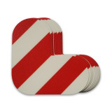 5S定位管理地貼 耐磨倉庫工廠識別標誌貼 L型10片裝長100mm寬100mm紅白 15812 - 紅/白100×100mm