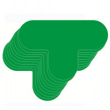 T形5S管理地貼（T型）10片裝 耐磨5S地貼 耐刮擦定位地貼 10×15cm 15799 - 綠色100×150mm