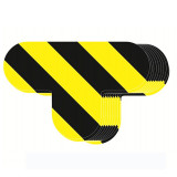 5S定位管理地貼 耐磨倉庫工廠設備識別標誌貼 T型10片裝長10cm寬15cm黃黑 15805 - 黃/黑100×150mm