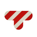 5S管理地貼 耐磨倉庫警示定位標識標誌貼 T型10片裝 寬10cm長15cm紅白 15811 - 紅/白100×150mm