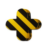 5S管理地貼（十型）10片裝 150×150mm 黃/黑 十字形地貼 15804 - 黃/黑150×150mm