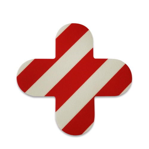 十字形地貼（十型）10片裝 15×5cm 紅白5S定位地貼 15810 - 紅/白150×150mm