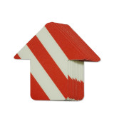 5S管理地貼 耐磨倉庫警示定位標識標誌貼 箭頭10片裝 長76cm寬70cm紅白 15808 - 紅/白76×70mm